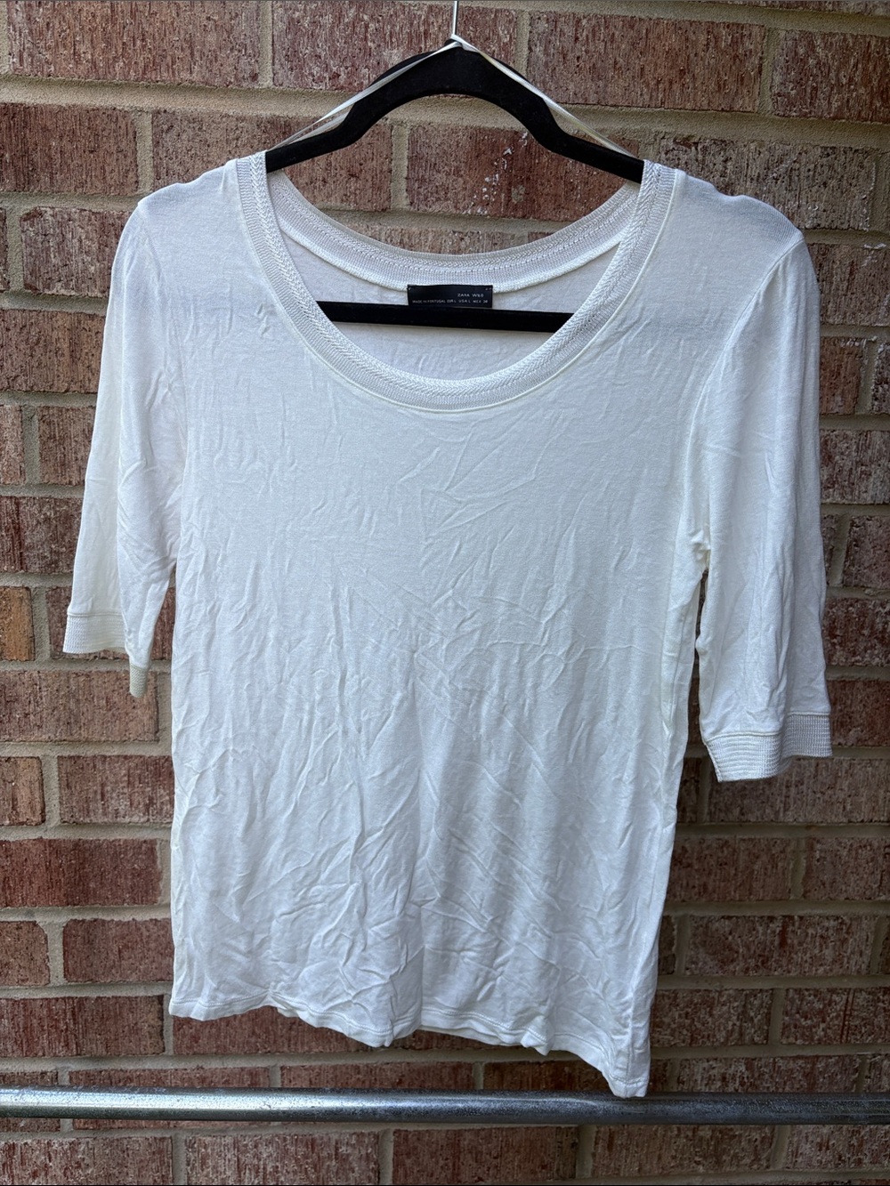 Talbots White Scoop Neck Short Sleeve Tee